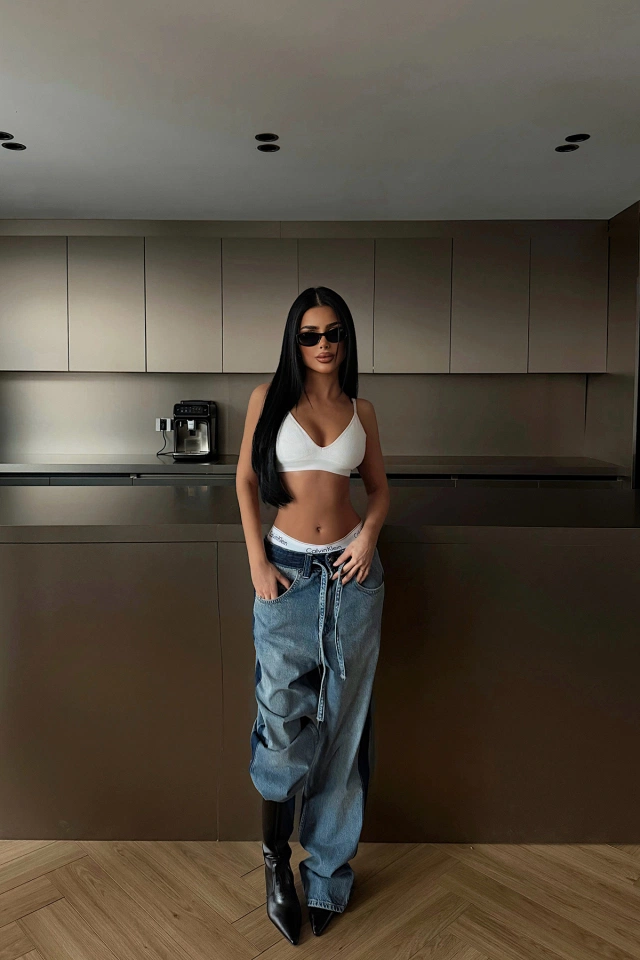 Bağlama Detay Jean Pantolon ATE-4528 - 2