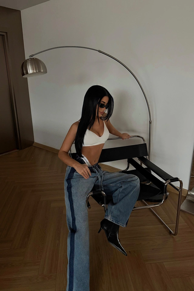 Bağlama Detay Jean Pantolon ATE-4528 - 4