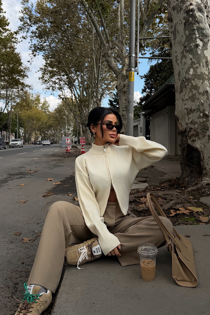 Balboa Çift Fermuarlı Triko Hırka ATE-3890 - EYYO