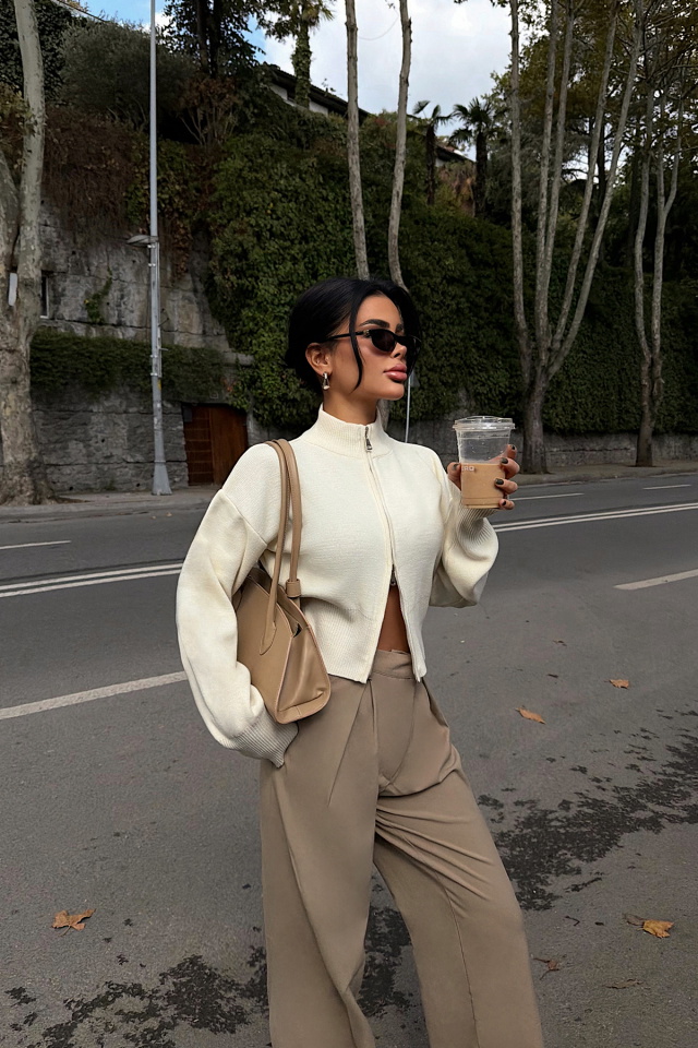 Balboa Çift Fermuarlı Triko Hırka ATE-3890 - 3