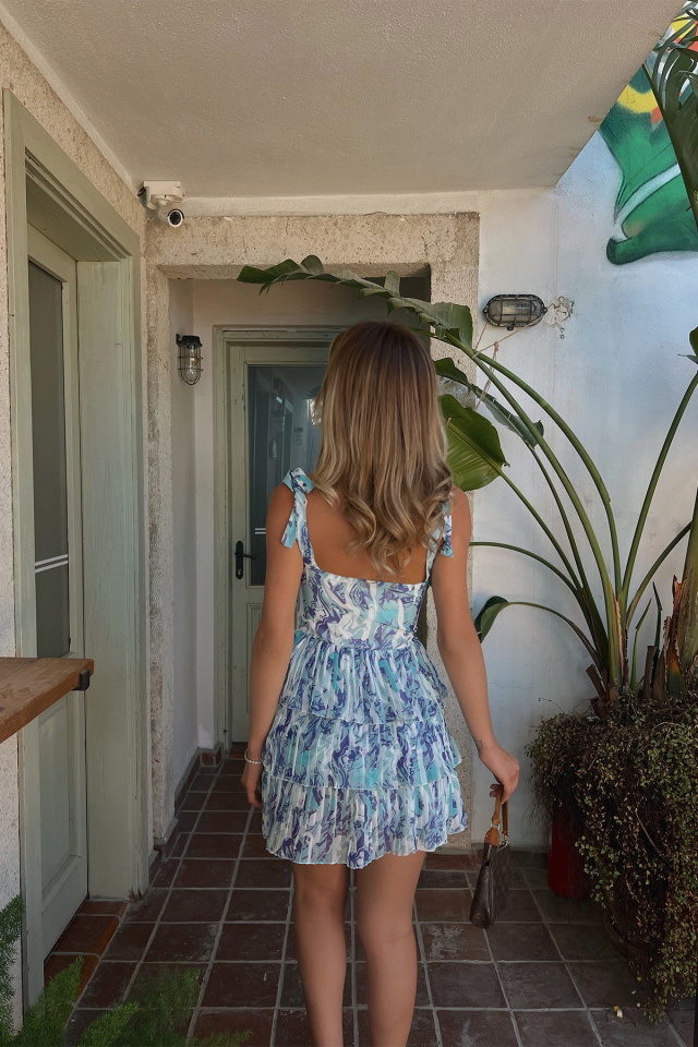 Batic Pattern Mini Dress ATE1827 - 4