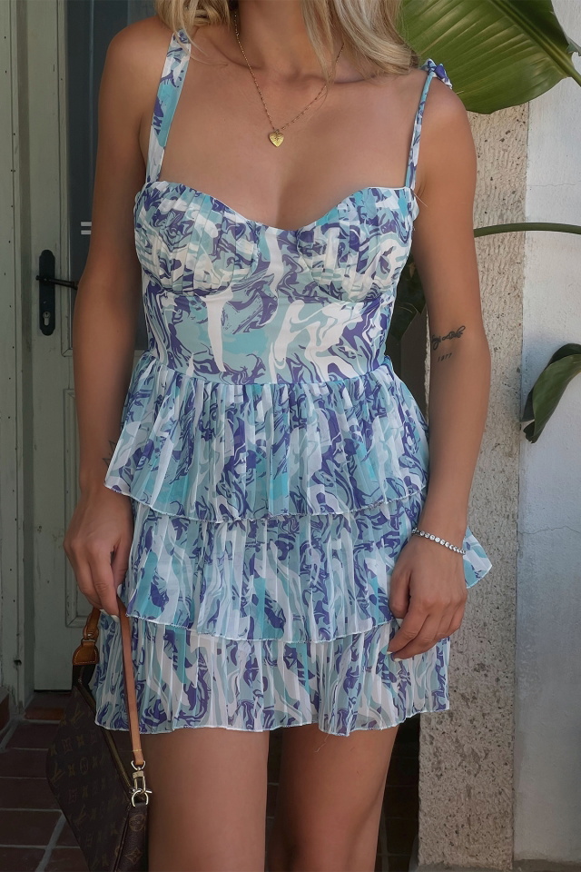 Batic Pattern Mini Dress ATE1827 - 2