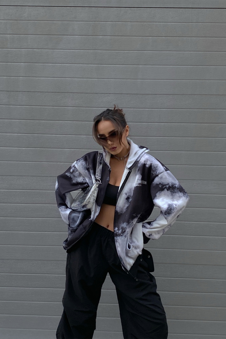 Batik Desen Kapşonlu Hırka ATE2286 - EYYO