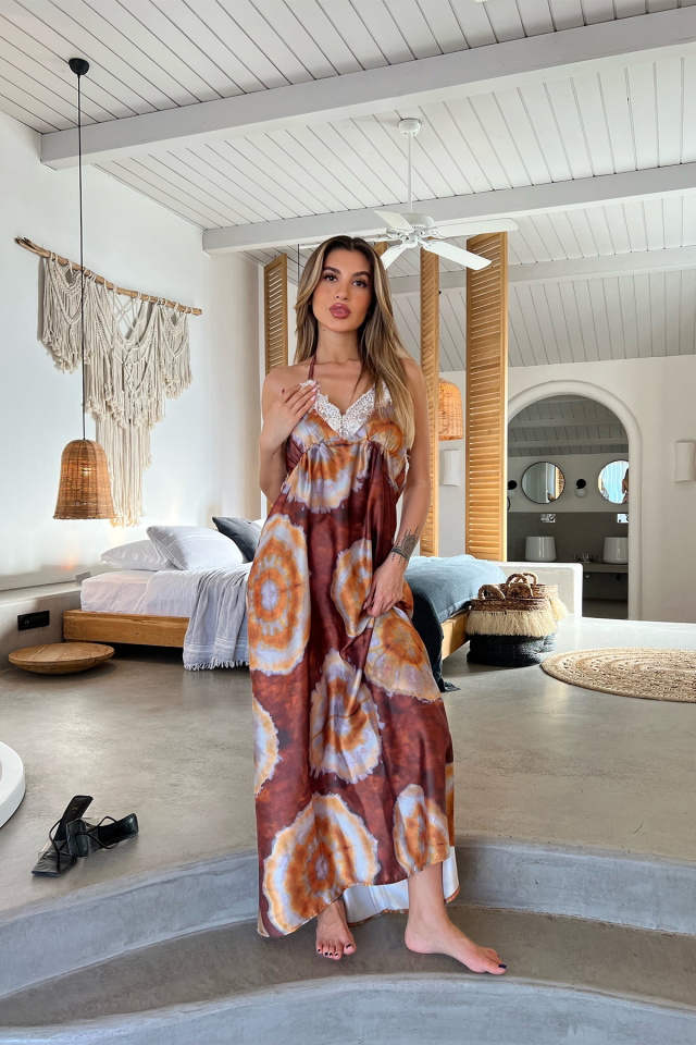 Batik Desen Maxi Elbise ATE4511 - 4
