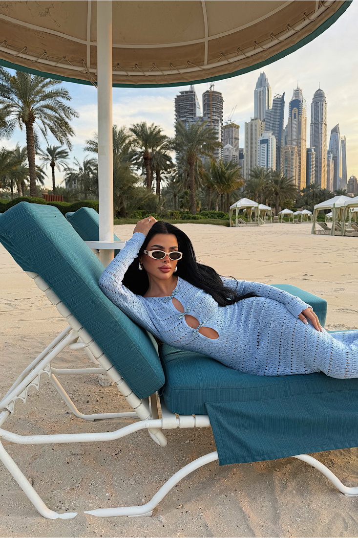 Bebe Mavisi Triko Elbise ATE-4893 - EYYO