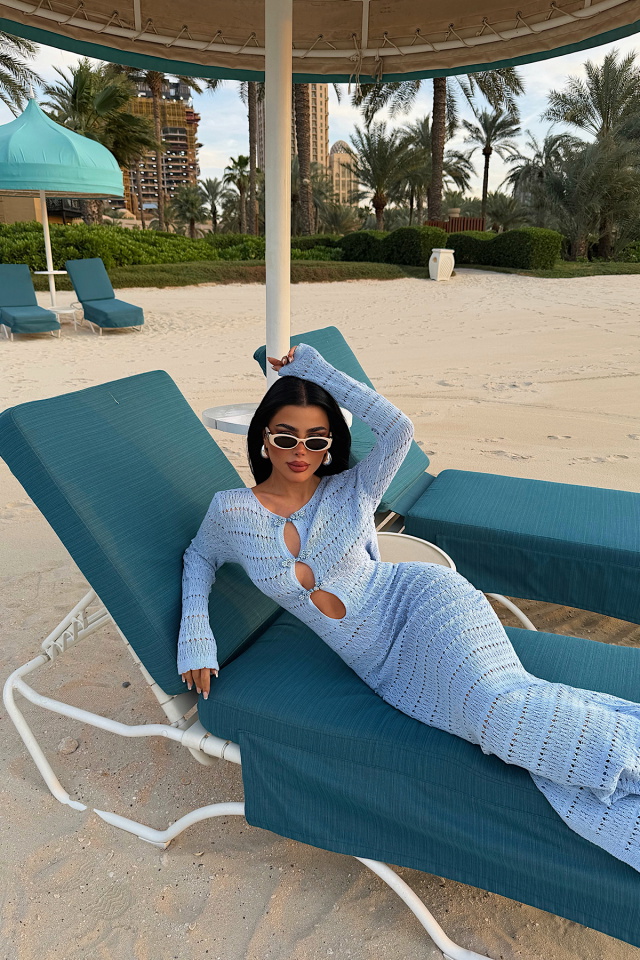 Bebe Mavisi Triko Elbise ATE-4893 - 4