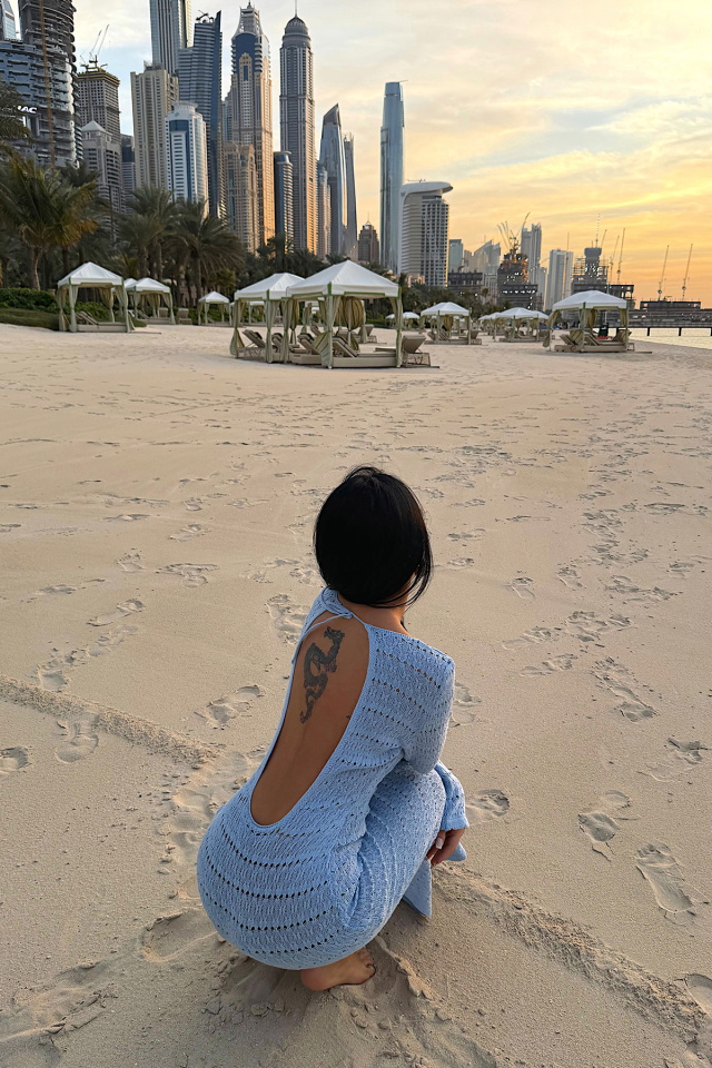 Bebe Mavisi Triko Elbise ATE-4893 - 5