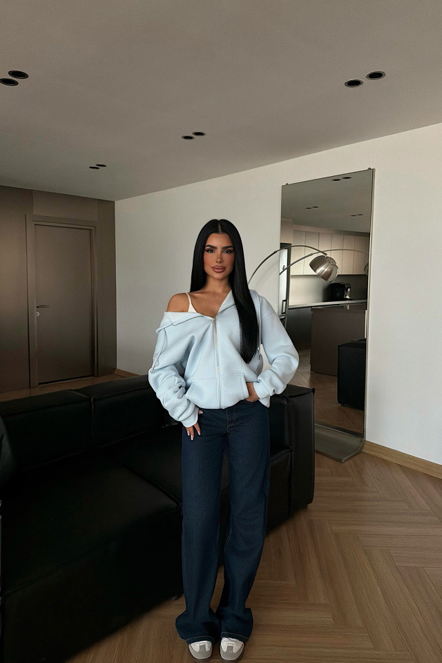 Bebe Mavisi Medias Kapüşonlu Hırka ATE-4871 - 3