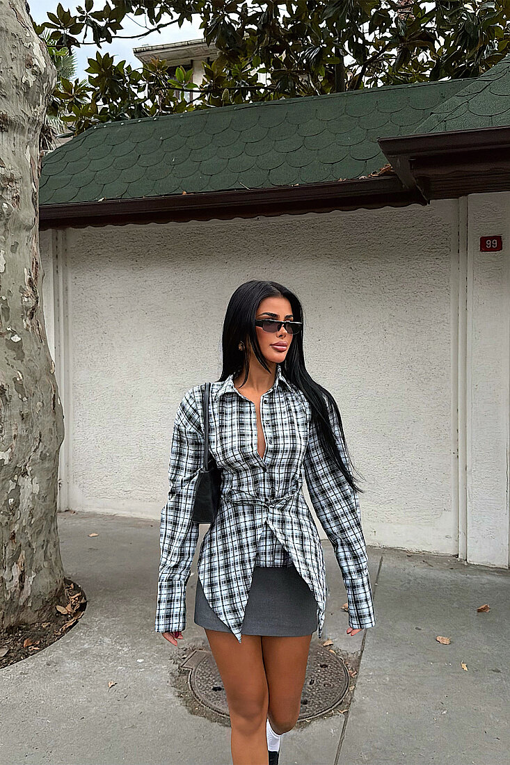 Bebe Mavisi Cut-Out Fit Gömlek