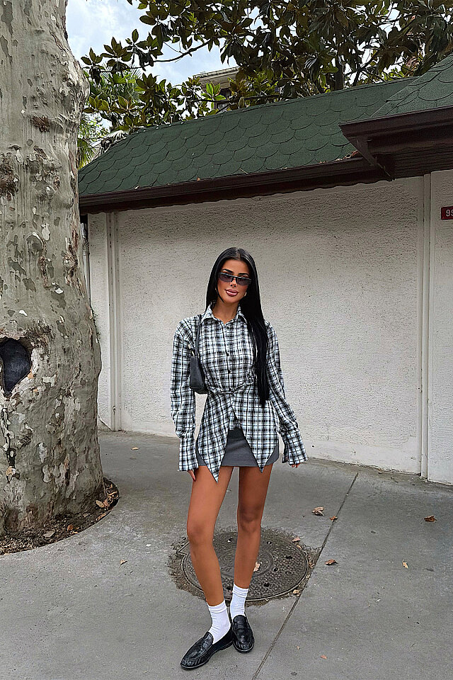 Bebe Mavisi Cut-Out Fit Gömlek