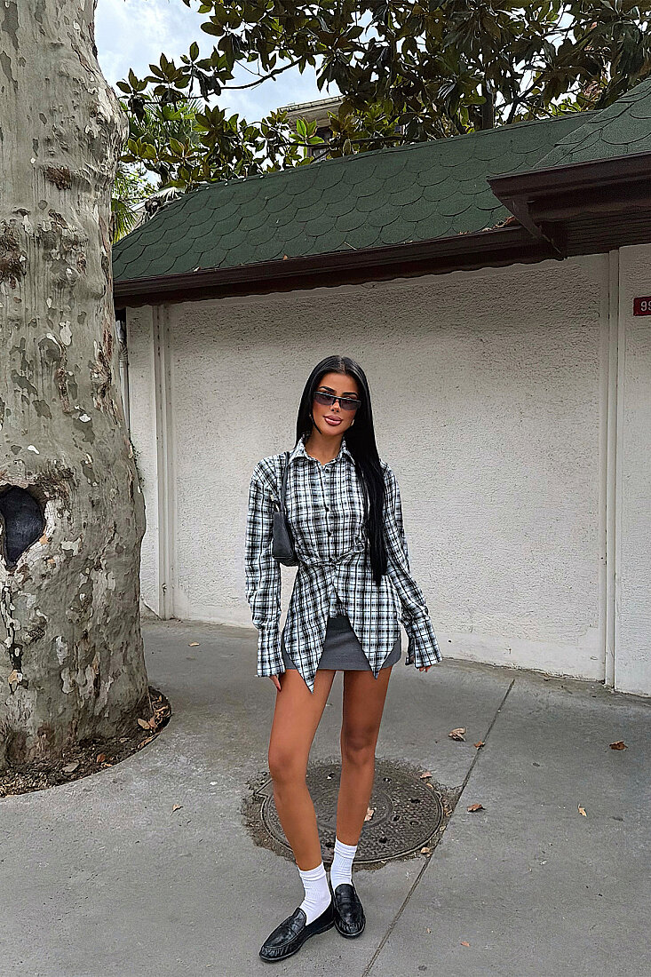 Bebe Mavisi Cut-Out Fit Gömlek (1)