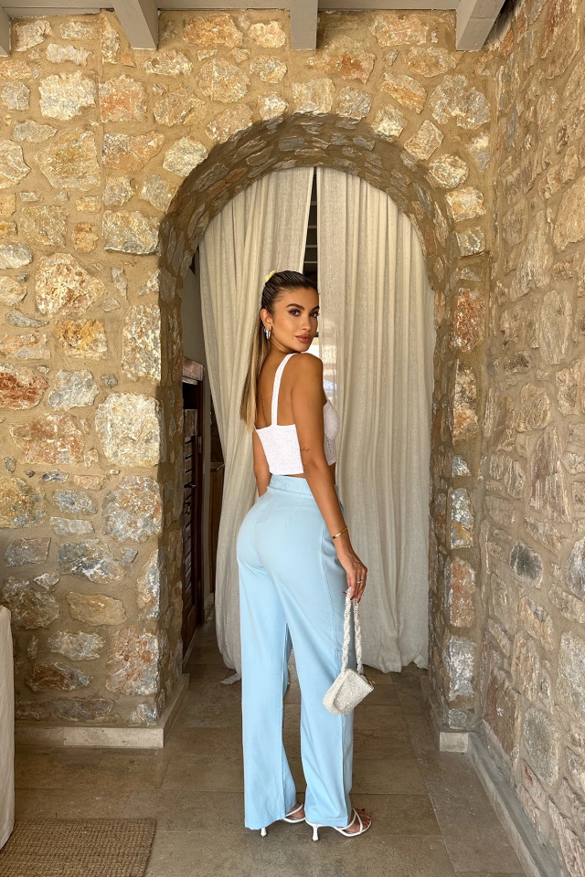 Bebe Mavisi Yüksek Bel Pantolon ATE8082