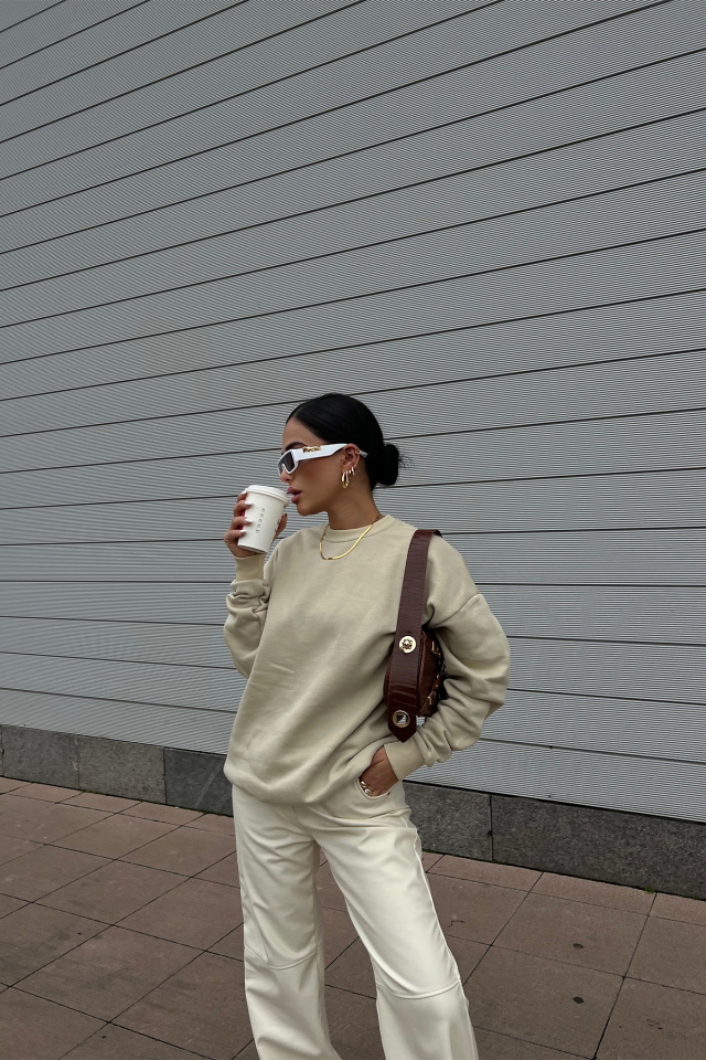Beige Back Printed Sweat ATE2456 - 4