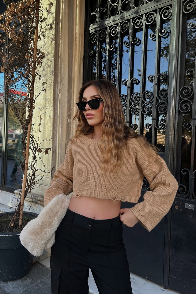 Beige Knitwear Sweater ATE2277 - 3
