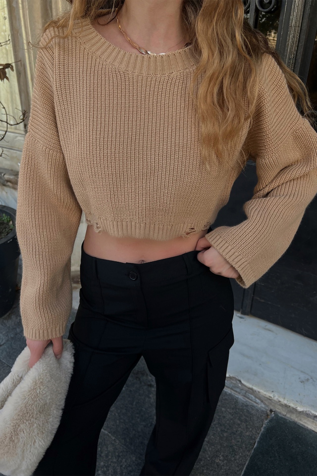 Beige Knitwear Sweater ATE2277 - 2