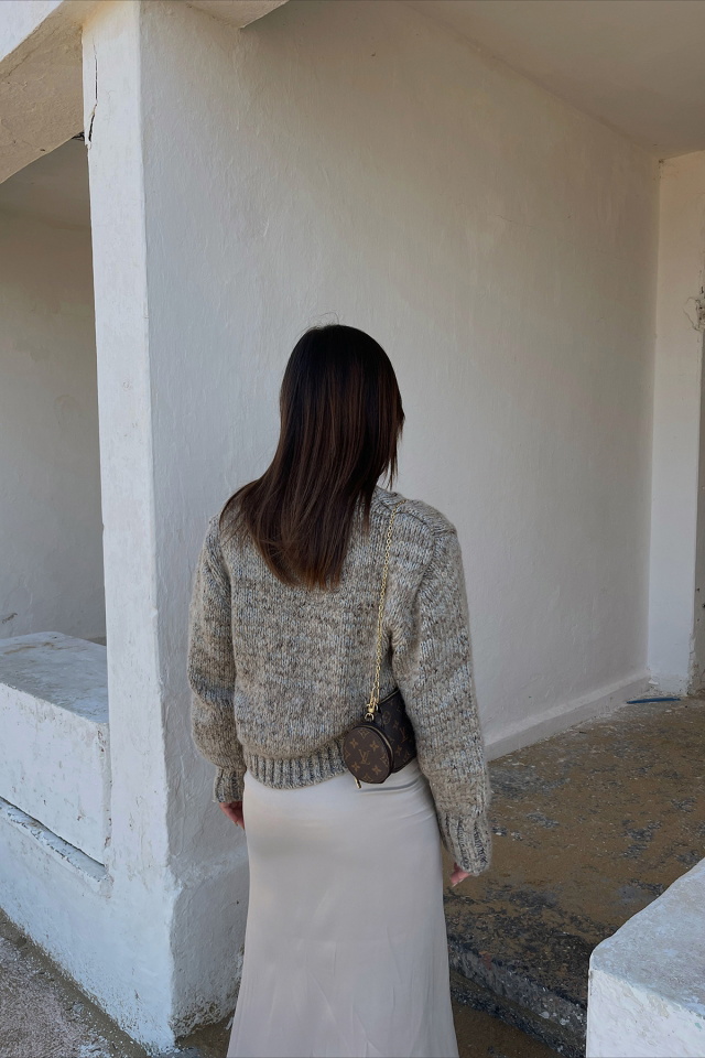 Beige Sateen Maxi Skirt ATE2008 - 4