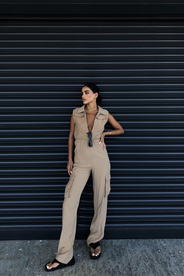 Beige Shirt Color Overalls ATE1894 - 2