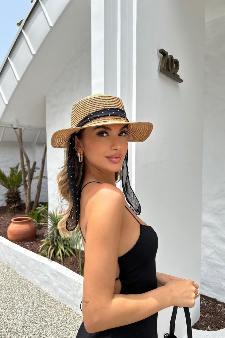 Beige Wicker Hat ATEL31 - EYYO