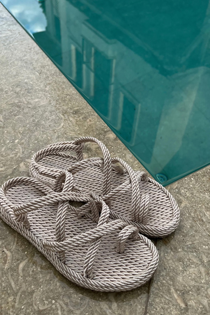 Beige Wicker Sandals ATE6427 - EYYO