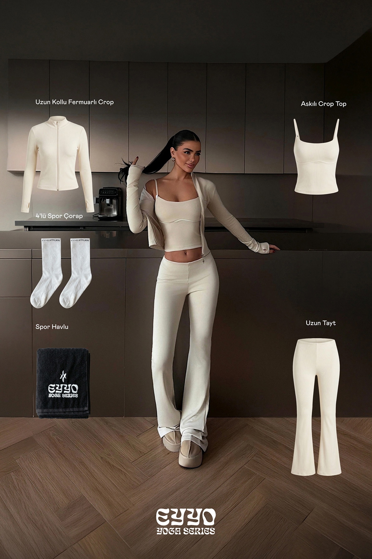Bej 5'lı Yoga Set - 1