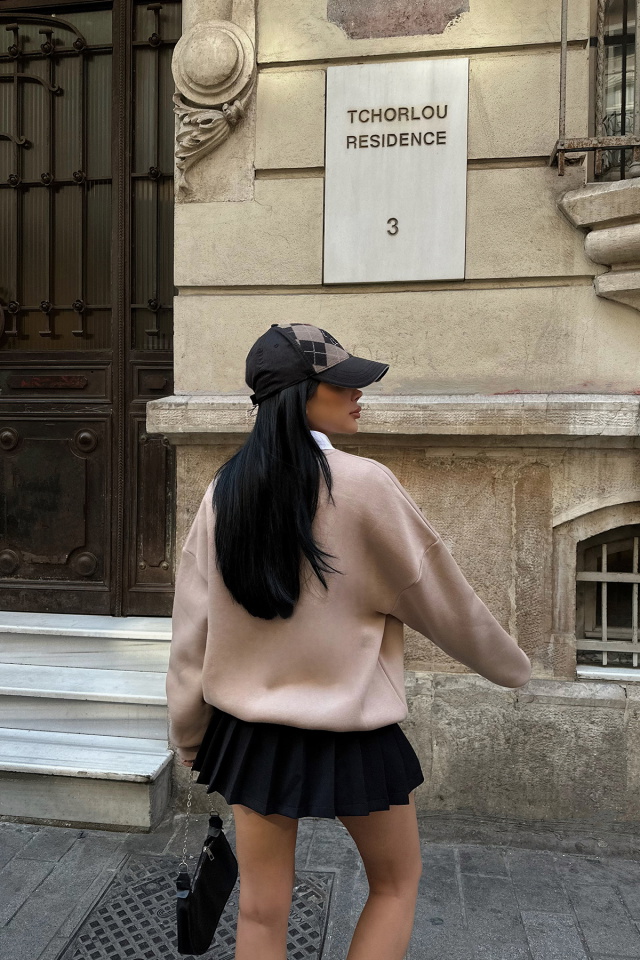 Bej A Nakışlı Sweat ATE-0701 - 5