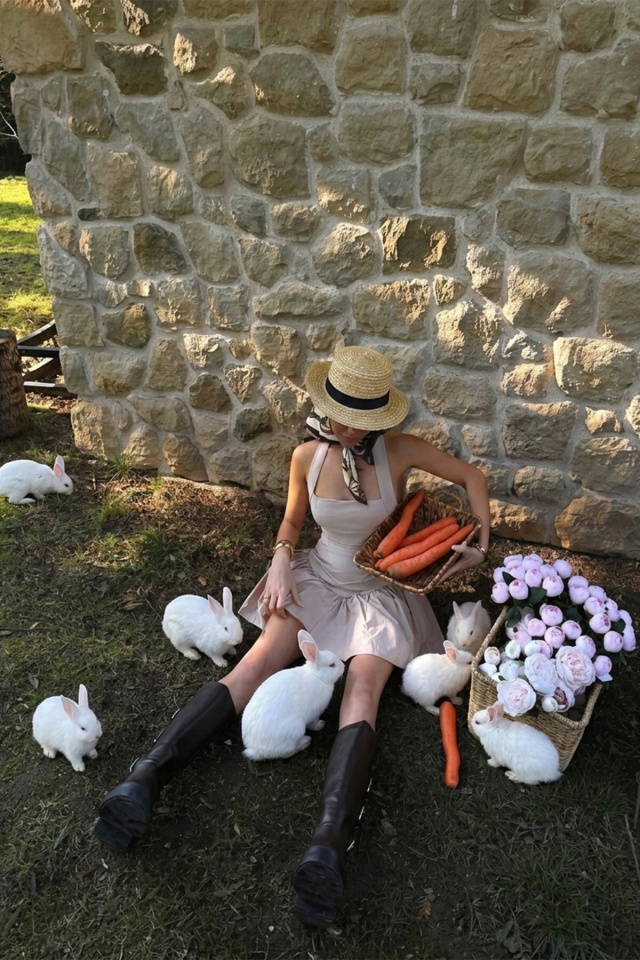 Bej Annalise Mini Elbise ATE-3065 - 4