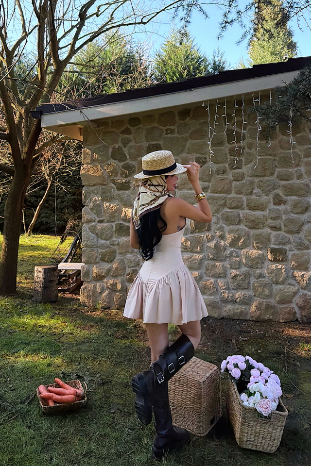 Bej Annalise Mini Elbise ATE-3065 - 5