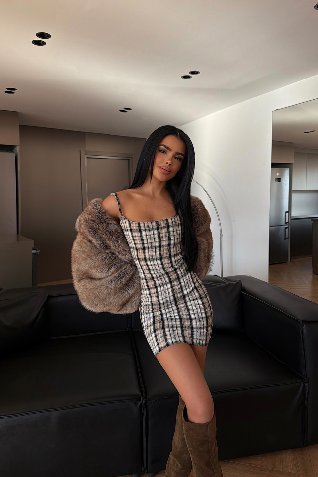 Bej Hazely Mini Elbise ATE-4256 - 3