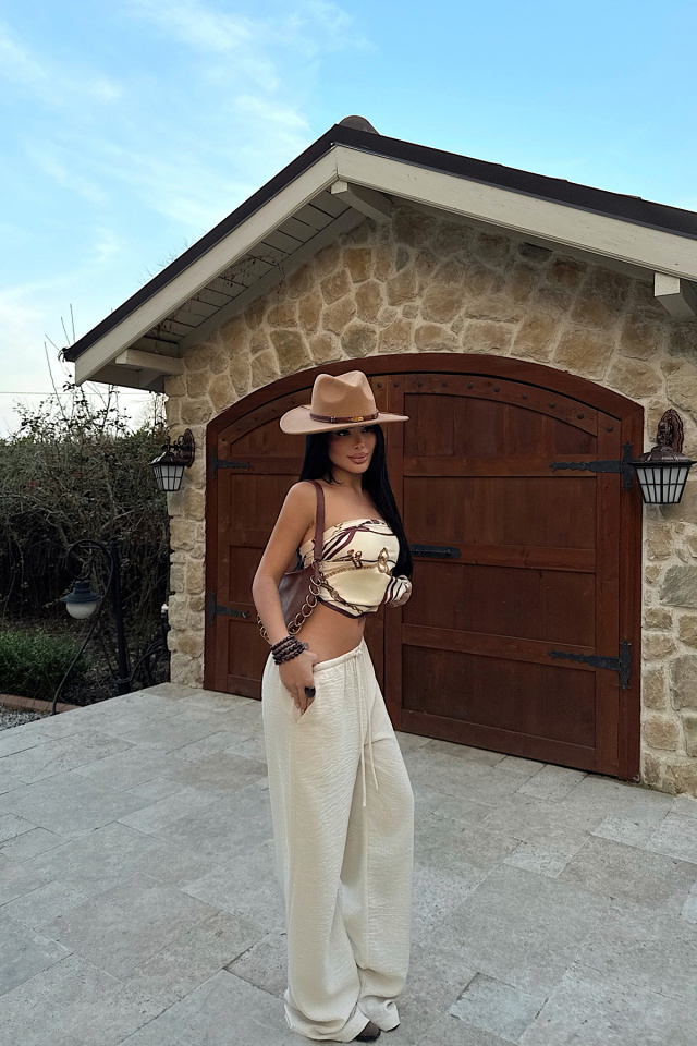 Bej Lino Pantolon ATE-4822 - 3