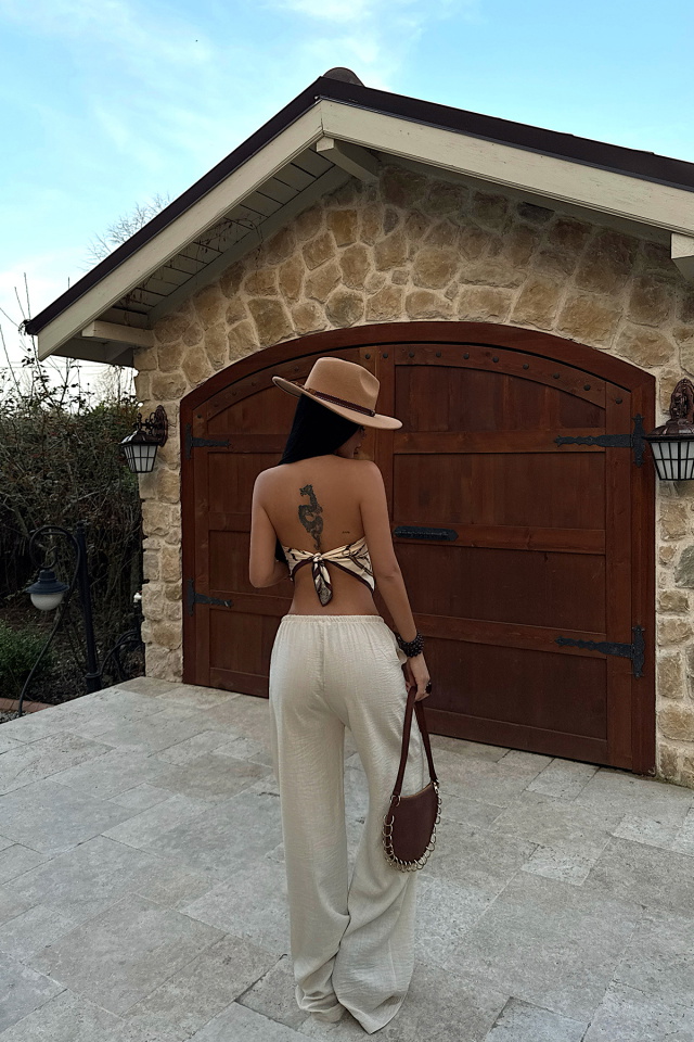 Bej Lino Pantolon ATE-4822 - 5