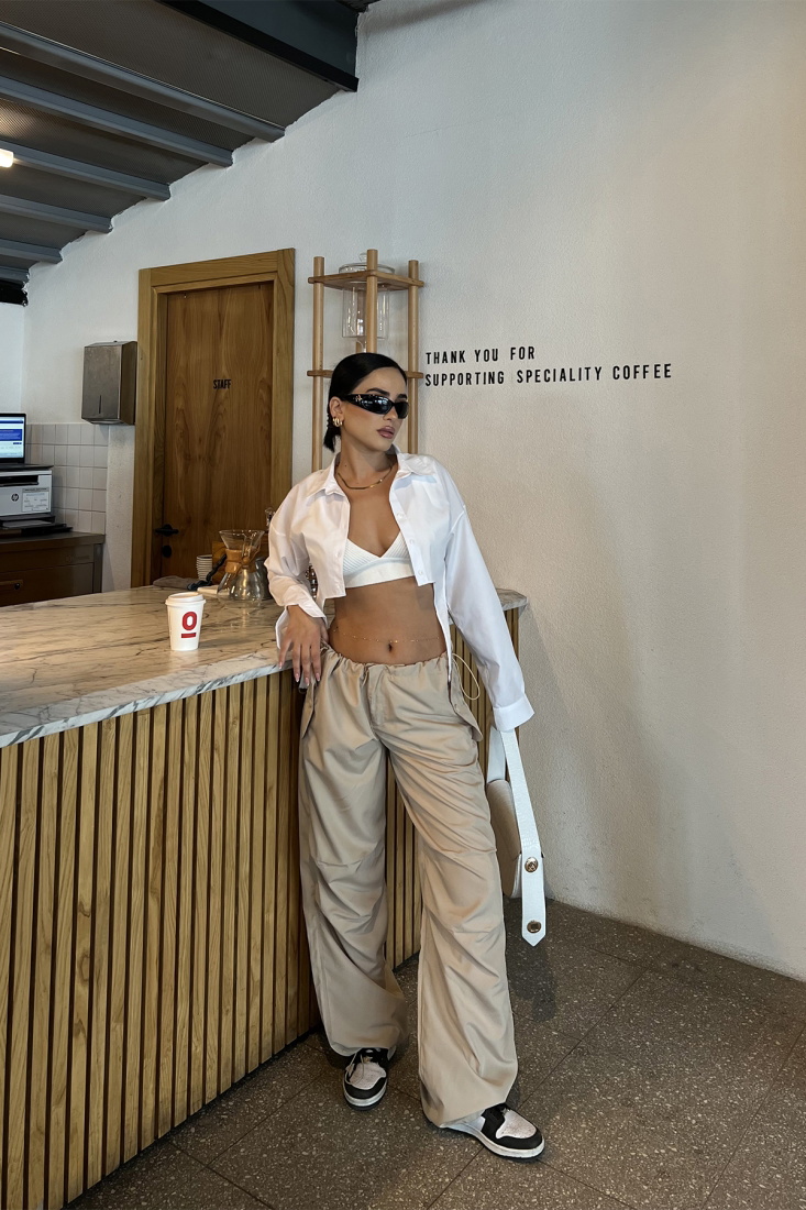 Bej Bağlamalı Pantolon ATE2309 - EYYO