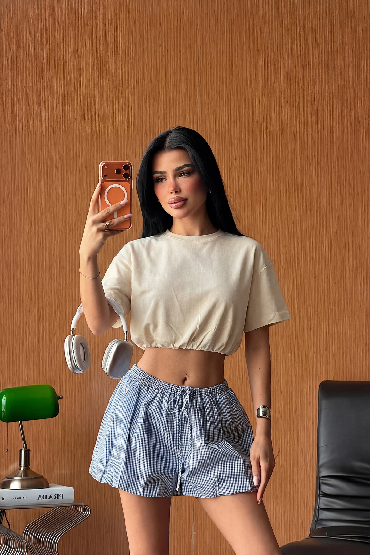 Bej Basic Crop Top - 1
