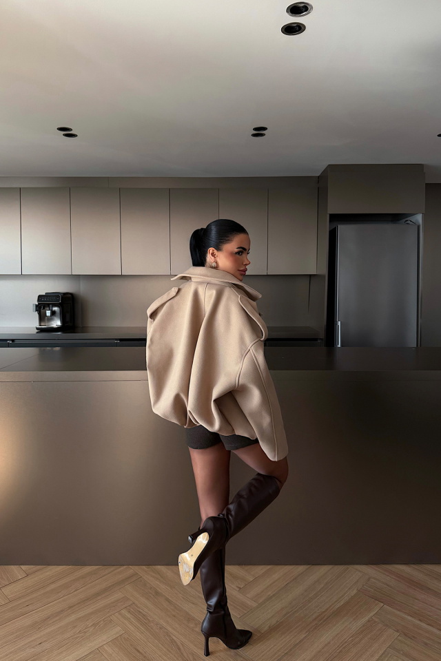 Bej Bomber Ceket ATE-4741 - 3