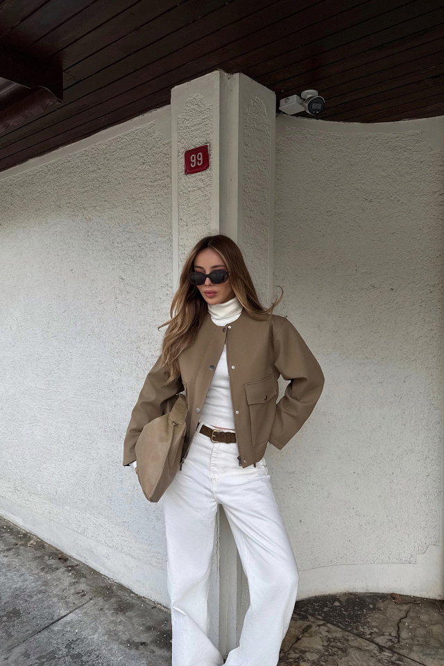 Bej Letica Ceket ATE-2384 