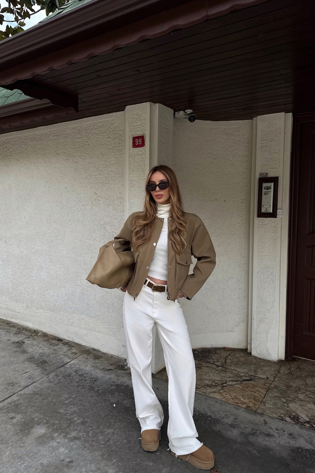 Bej Letica Ceket ATE-2384 - 5