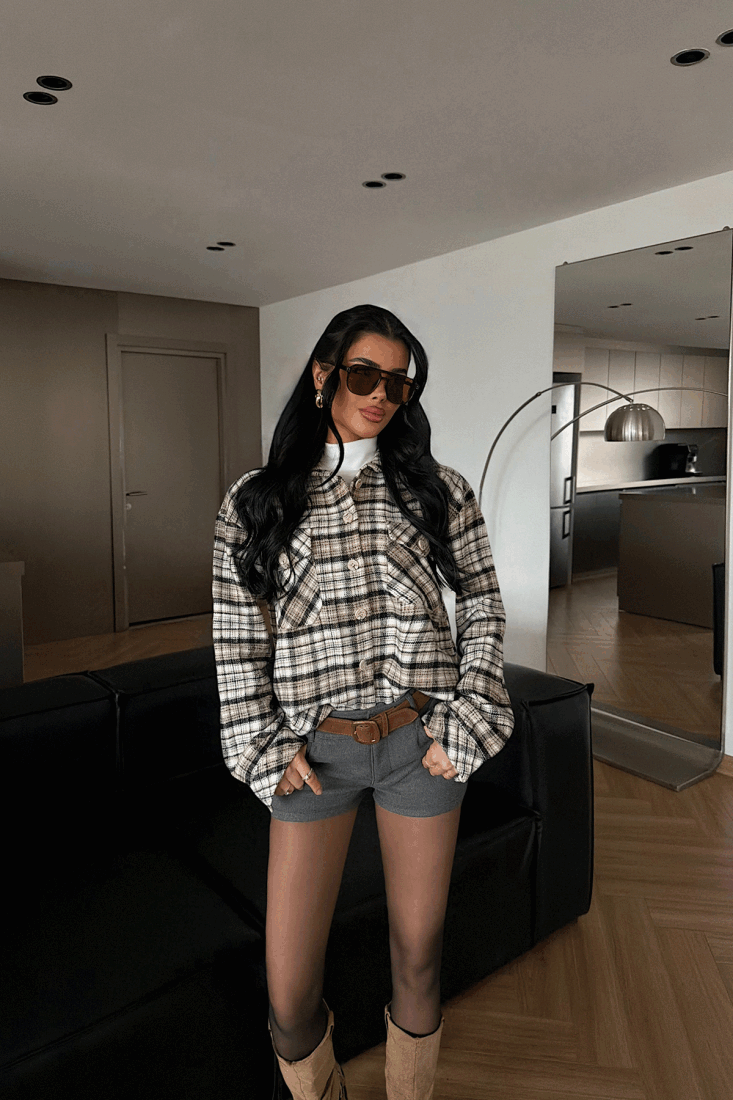 Bej Gorgonia Gömlek ATE-4245 - EYYO