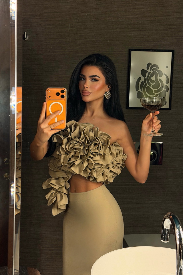 Bej Ruffle Takım ATE-4431 