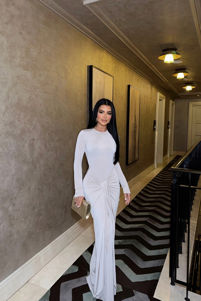 MELODY Bej Çok Çeşit Bağlamalı Elbise ATE-0481 - 5