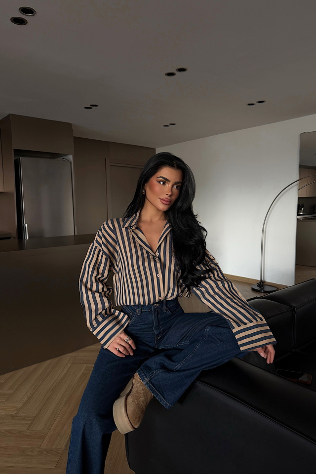 Bej Odyssey Çizgili Gömlek ATE-2116 - 3