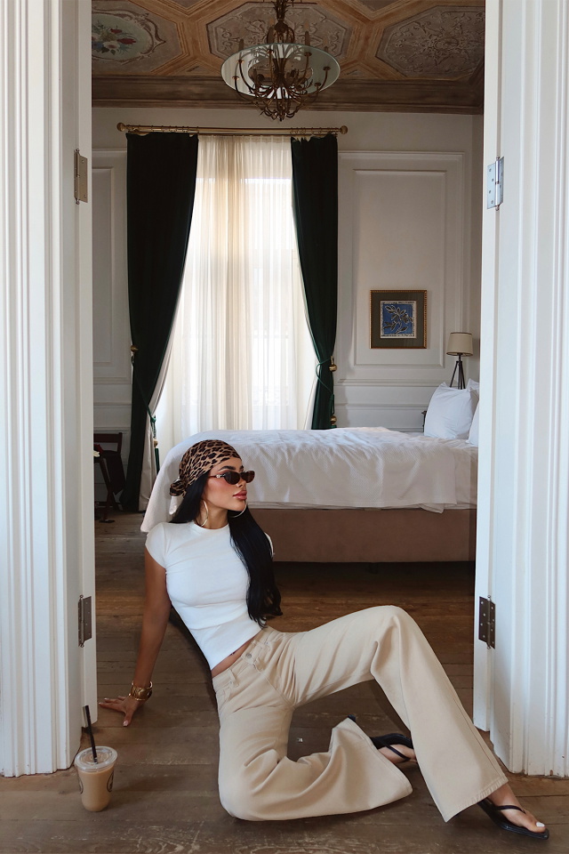 Bej Düğme Detay Pantolon ATE-5074 - 2