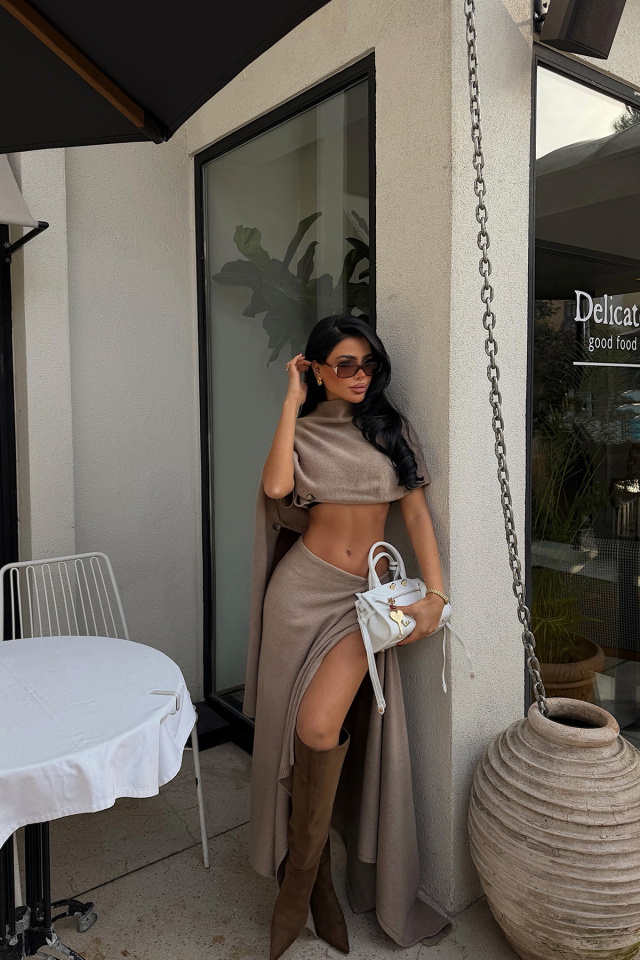 Bej Suzette triko takım ATE-4397 - 2