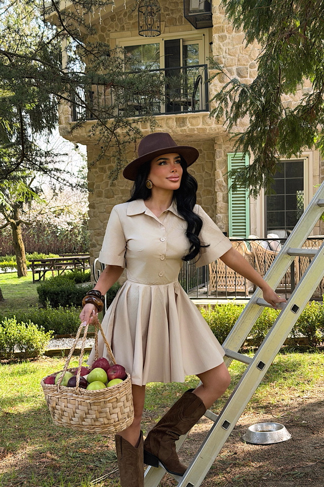 Bej Amoure Elbise ATE-4918 - 1