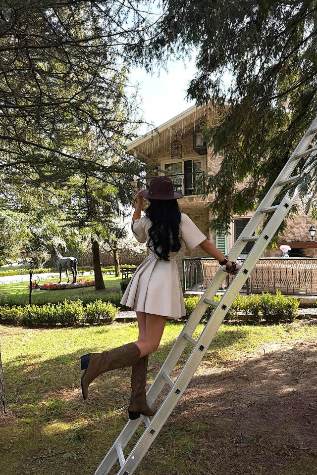 Bej Amoure Elbise ATE-4918 - 5