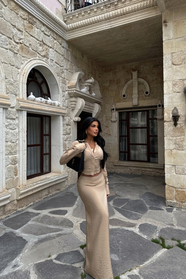 Bej Liana Alt Üst Takım ATE-1716 