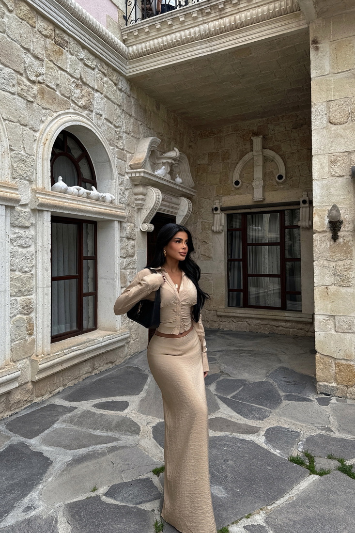 Bej Liana Alt Üst Takım ATE-1716 - EYYO