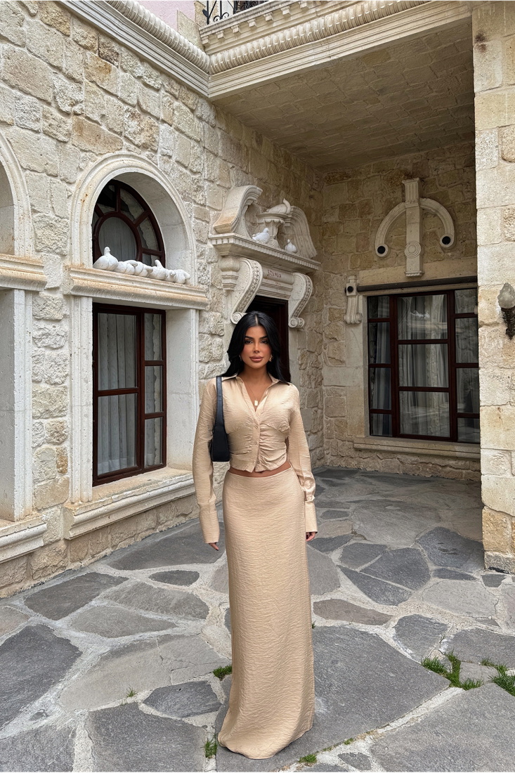 Bej Liana Alt Üst Takım ATE-1716 - EYYO