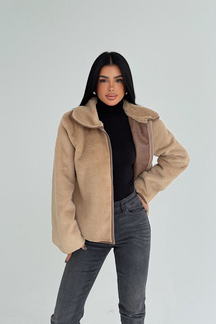 Bej Valerie Kürk Ceket ATE-3753 - EYYO