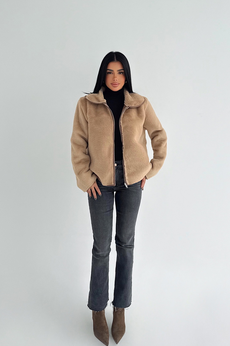 Bej Valerie Kürk Ceket ATE-3753 - EYYO