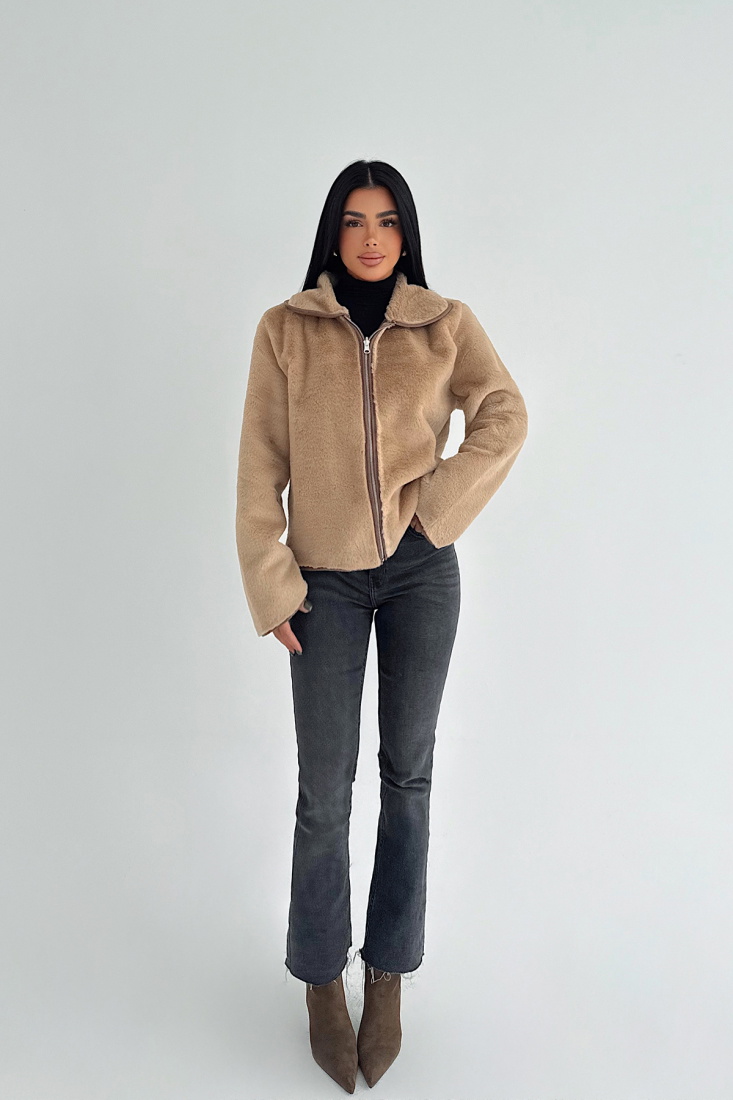 Bej Valerie Kürk Ceket ATE-3753 - EYYO
