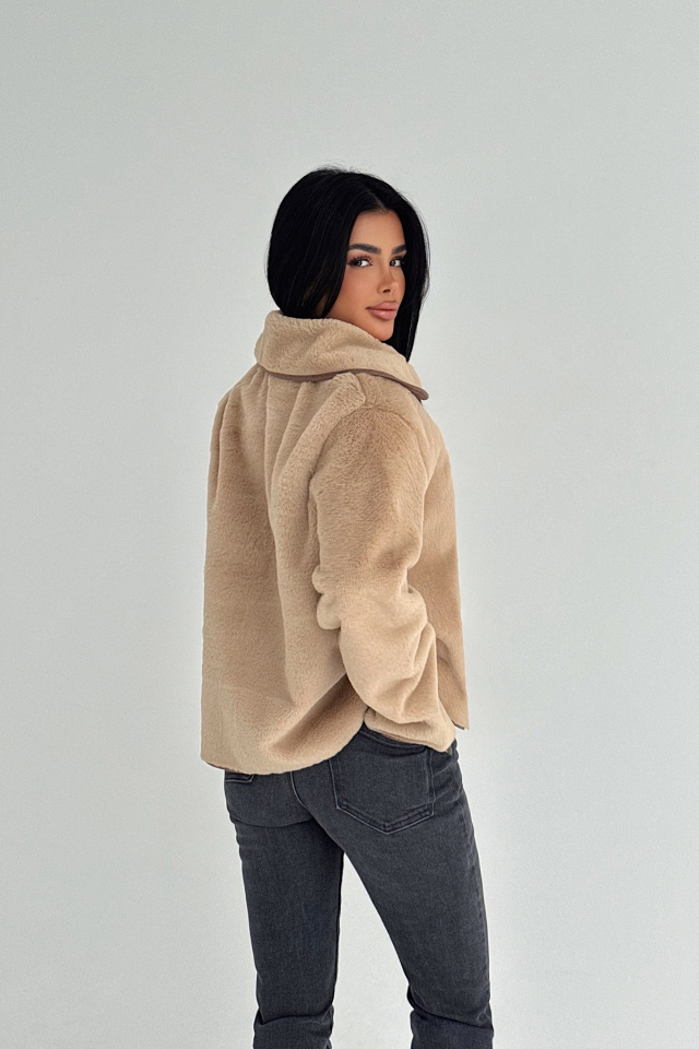 Bej Valerie Kürk Ceket ATE-3753 - 4